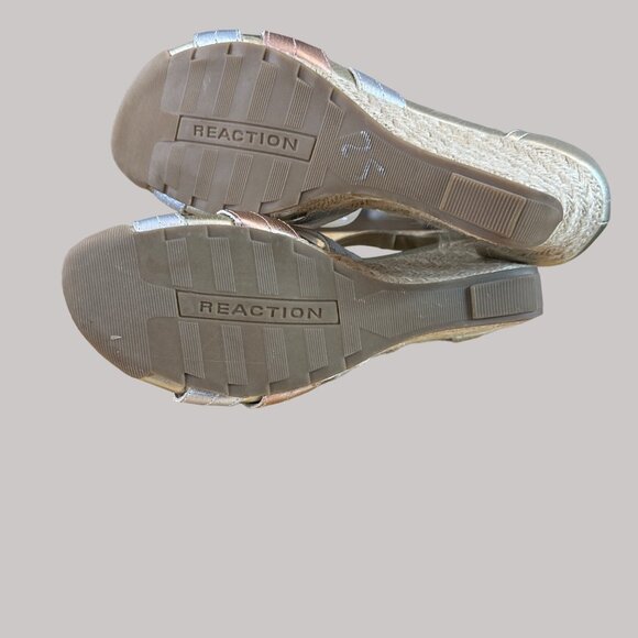 AK Klein Sports Womens Metallic Wedge Sandals Size 10 - Picture 10 of 14